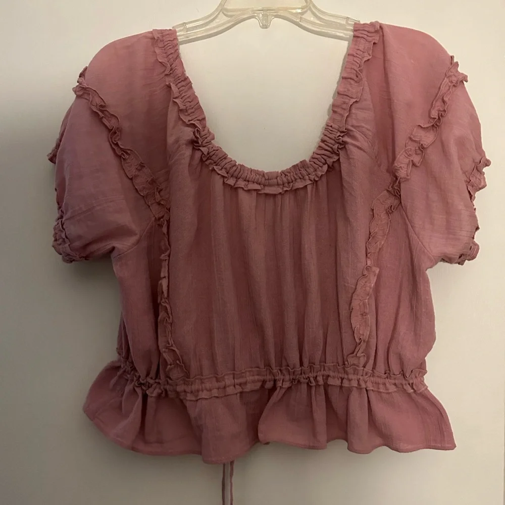 Free People Pink Ruffled Blouse - Picture 5 of 6